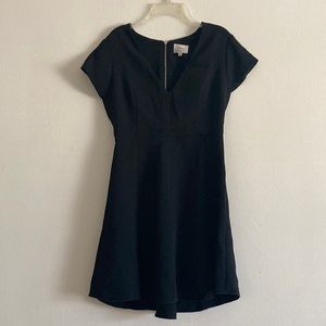 Wilfred Foucault Cap Sleeve V-neck Fit and Flare Dress LBD